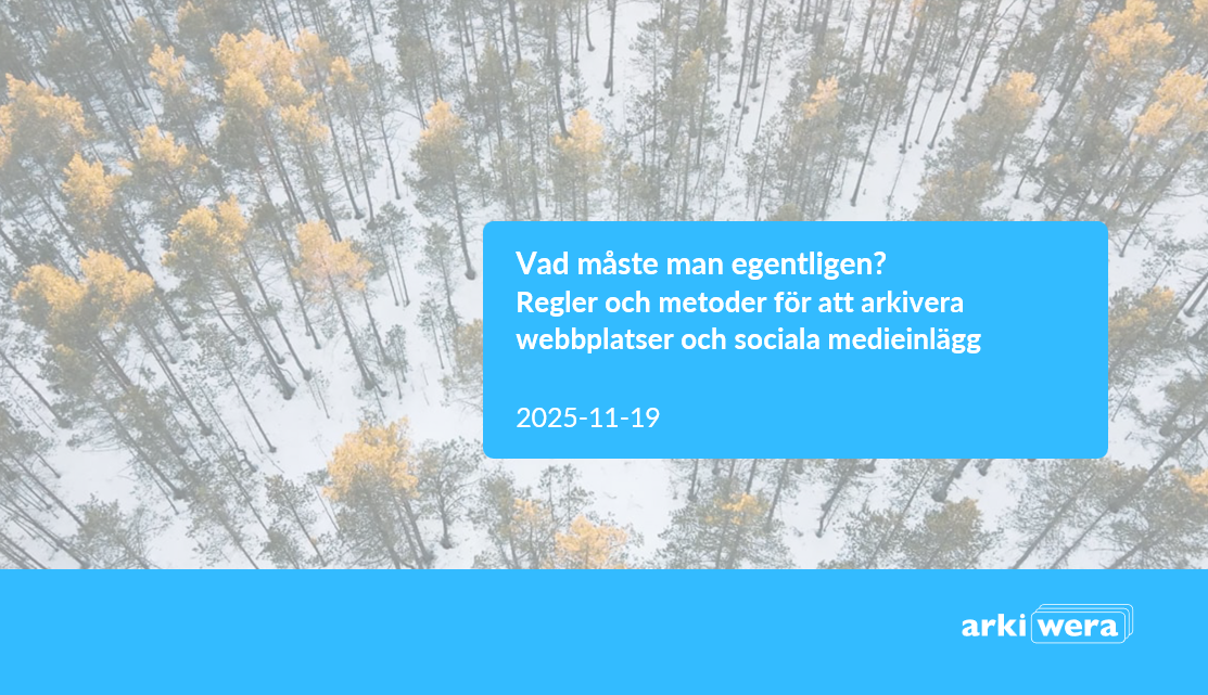 Första bilden på den presentation som visades under webbinariet