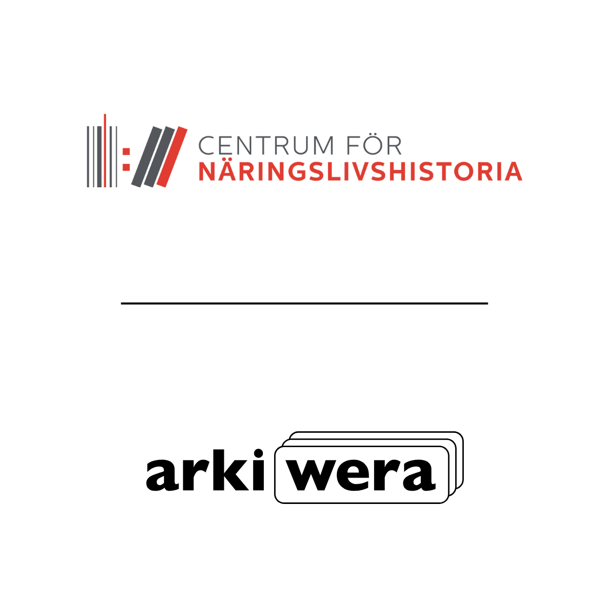 Centrum för Näringslivshistorias logga samt Arkiweras