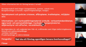 En skärmdump från webbinariet